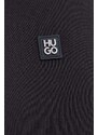 Mikina HUGO pánská, černá barva, s aplikací