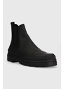 Kožené boty Calvin Klein CHELSEA BOOT RUB pánské, černá barva, HM0HM01252