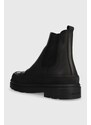 Kožené boty Calvin Klein CHELSEA BOOT RUB pánské, černá barva, HM0HM01252