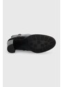 Kožené kotníkové boty Tommy Hilfiger FEMININE TH HARDWARE BOOTIE dámské, černá barva, na podpatku, FW0FW07540