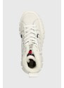 Kožené sneakers boty Tommy Jeans TJW VULC PLATFORM MC WL bílá barva, EN0EN02394