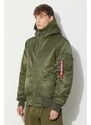 Bunda Alpha Industries MA-1 Hooded pánská, zelená barva, zimní, 158104.257