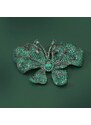 Éternelle Luxusní brož se smaragdovými zirkony Sophia - motýl