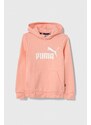 Dětská mikina Puma ESS Logo Hoodie FL G růžová barva, s kapucí, s potiskem