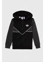 Dětská mikina adidas Originals černá barva, s kapucí, s aplikací