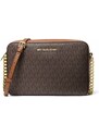 Michael Kors jet set large crossbody logo brown acorn hnědá