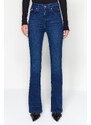 Trendyol Tmavě modré džíny s vysokým pasem