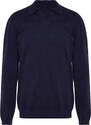 Trendyol Navy Regular Fit Polo Neck Crochet Detail Cotton Knitwear Sweater