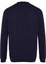 Trendyol Navy Regular Fit Polo Neck Crochet Detail Cotton Knitwear Sweater