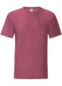 Burgundy men's t-shirt in combed cotton Iconic with sleeve Fruit of the Loom