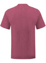 Burgundy men's t-shirt in combed cotton Iconic with sleeve Fruit of the Loom