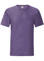 Purple men's t-shirt in combed cotton Iconic sleeve Fruit of the Loom