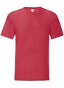 Red men's t-shirt in combed cotton Iconic with Fruit of the Loom sleeve