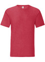 Red men's t-shirt in combed cotton Iconic with Fruit of the Loom sleeve