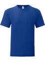 Blue Iconic Combed Cotton T-shirt with Fruit of the Loom Sleeve