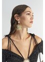 Trendyol X Zeynep Tosun Gold Sun Figure Earring