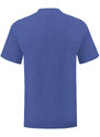 Blue Iconic Combed Cotton T-shirt with Fruit of the Loom Sleeve