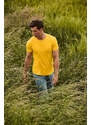 Yellow Iconic Combed Cotton T-shirt Fruit of the Loom