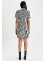 DEFACTO A Cut Half Turtleneck Crowbar Mini Short Sleeve Knitted Dress