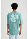 DEFACTO Oversize Fit Crew Neck Printed T-Shirt