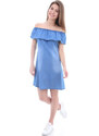 Bigdart 1481 Off Shoulder Jeans Dress - Blue