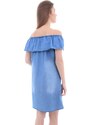 Bigdart 1481 Off Shoulder Jeans Dress - Blue