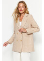 Trendyol Ecru Regular Lined Woven Blazer Jacket