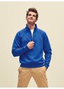 Blue Men's Sweatshirt Zip Neck Sweat Fruit of the Loom