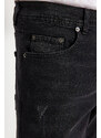 Trendyol Anthracite Slim Fit Rake Destroyed Jeans Jeans