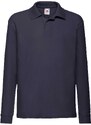 Navy blue long sleeve polo shirt Fruit of the Loom