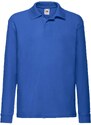 Blue Long Sleeve Polo Shirt Fruit of the Loom