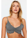 Trendyol Grey Seamless/Seamless Capless Bralette Knitted Bra