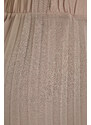 Trendyol Beige Pleated Woven Chiffon Skirt With Elastic Waist Lined and