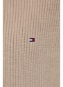 Bavlněný svetr Tommy Hilfiger béžová barva, lehký