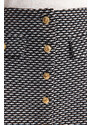 Trendyol Black Button Detailed Tweed Fabric Mini Woven Skirt