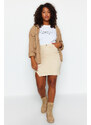 Trendyol Curve Beige A-line Denim Skirt