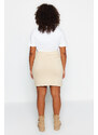 Trendyol Curve Beige A-line Denim Skirt