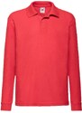Red Long Sleeve Polo Shirt Fruit of the Loom