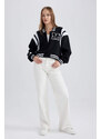 DEFACTO Oversize Fit Thick Sweatshirt Fabric Bomber Jacket