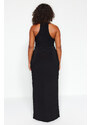 Trendyol Curve Black Slit Midi Knitted Dress