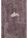 Trendyol Gray Oversize/Wide-Fit Zippered Mountain Embroidery Pocket Fleece/Plush Sweatshirt