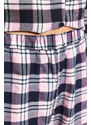 Trendyol Pink Flannel Checked Shirt-Pants Weave Pajamas Set