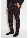 Trendyol Black Regular Fit Printed Knitted Pajamas Set