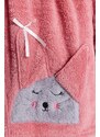 Trendyol Powder Belted Animal Figured Hooded Wellsoft Knitted Dressing Gown