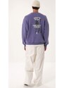 Trendyol Lilac Unisex Oversize/Wide Cut 100% Cotton Antique/Pale Effect Mystic Sweatshirt