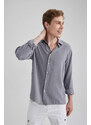 DEFACTO Regular Fit linen Long Sleeve Shirt
