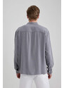 DEFACTO Regular Fit linen Long Sleeve Shirt