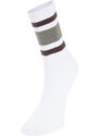 Trendyol 4-Pack White Cotton Striped Socket Socks