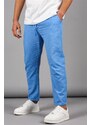 Madmext Blue Muslin Fabric Men's Basic Trousers 5491