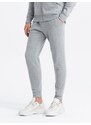 Ombre Clothing Pánská mikina na zip + kalhoty - světle šedá V3 Z63